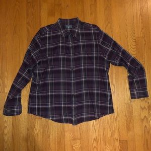 Vince Purple Checkered Dress Shirt